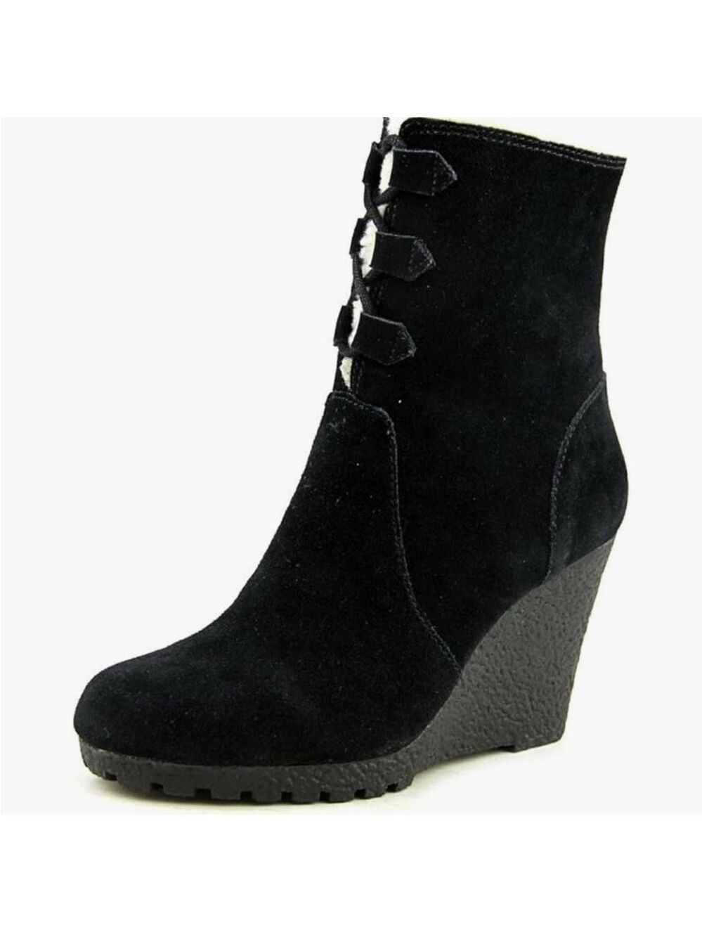 Michael Kors Black Suede Wedge Boots